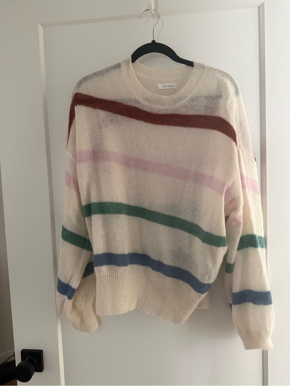 Anine Bing Stripped Wool Blend Sweater Size Large